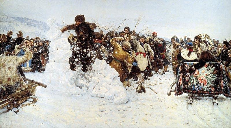 Vasily Surikov Storm of Snow Fortress Sweden oil painting art